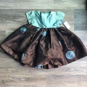 NWT Nieman Marcus Brown Teal Dress